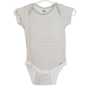 K1324 * Gerber Striped Onesie Gray/White Size 12M